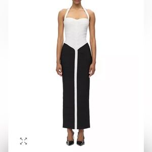 Herve Leger Black and White The Iris Gown